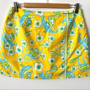 Lilly Pulitzer White Label Skort in Limon Les Monkeys Print